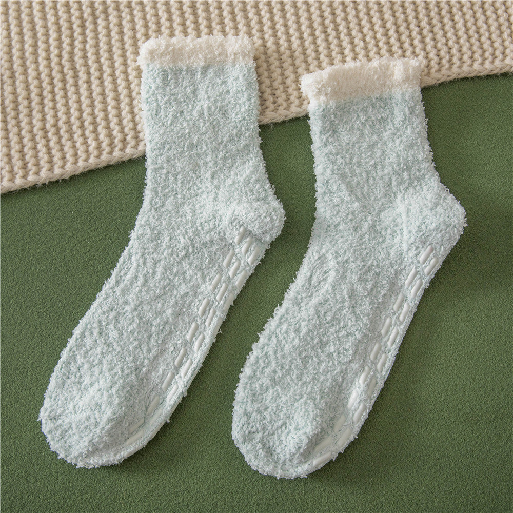 4 Pairs of Anti-Slip Winter Warm Socks with Grips for Women