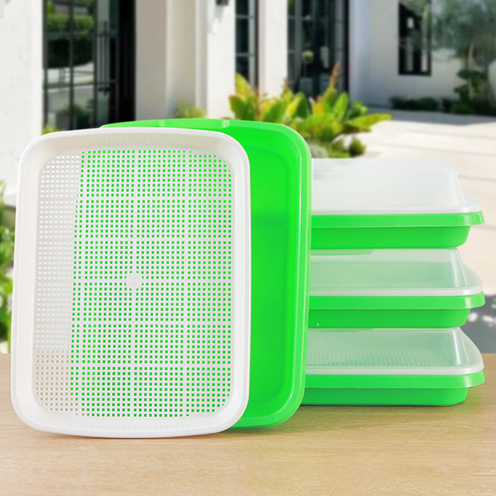 5Pcs Set Seed Sprouting Trays with Drain Holes Microgreens Growing Container Seed Germination Propagation Trays