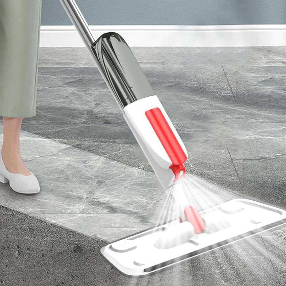 Microfiber Spray Mop Flat Dust Mop Dry Wet Mop for Wood Tile Ceramic Floor Cleaning Red