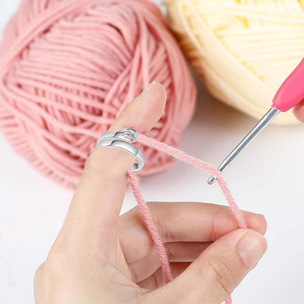 Adjustable Opening Ring Knitting Loop Ring Open Yarn Guide Needlework Ring Style 2