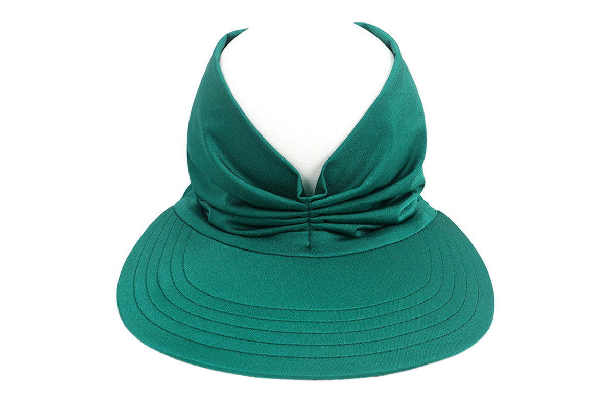Womens Elastic Beach Summer Sun Hats Wide Brim Visor UV Protection-Navy