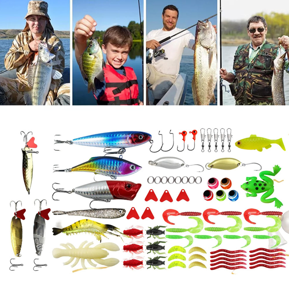 78 Pcs Set Fishing Lures Christmas Fish Tackle Set Xmas Surprise Fishing Bait