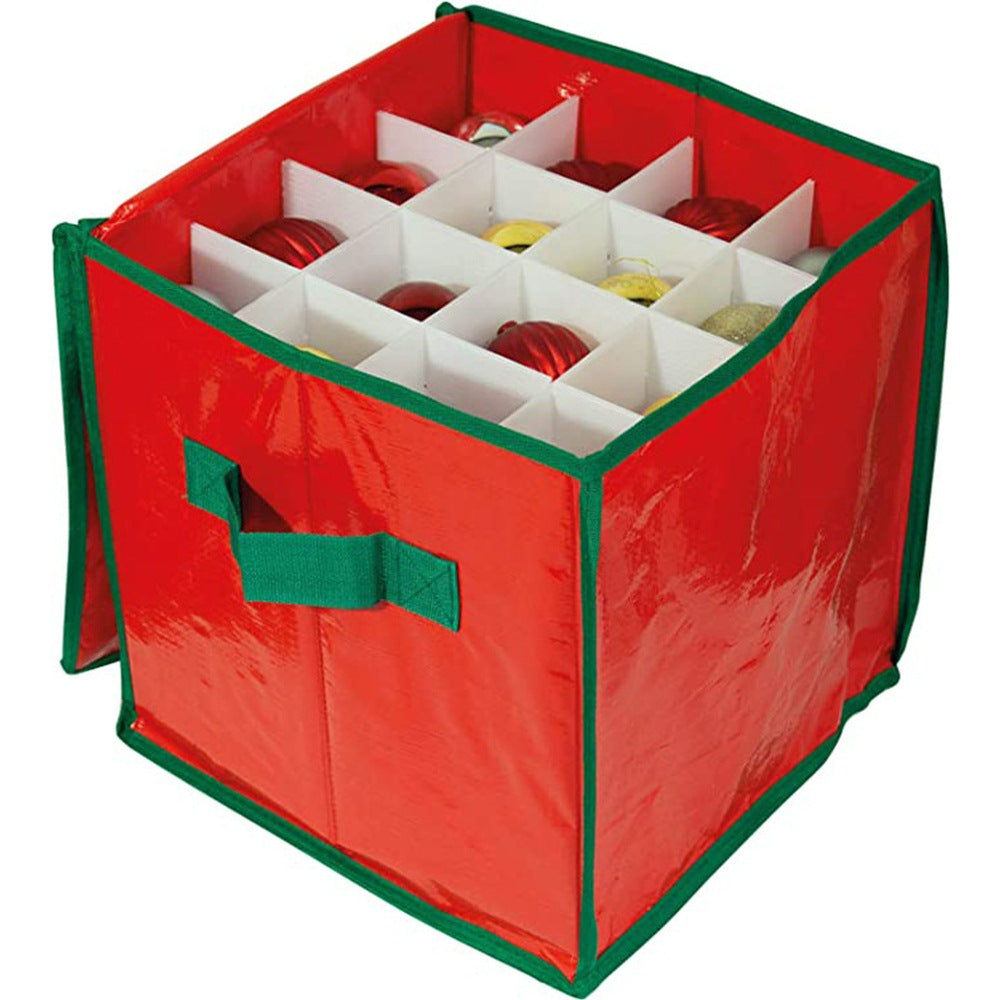 Christmas Ornament Storage Box Foldable Collapsible Xmas Decorations Container for Holiday Seasons Decor