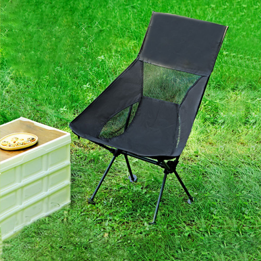 Portable Folding Camp Chairs for Garden Outdoor Hiking Travel Picnic Fishing Beach Black