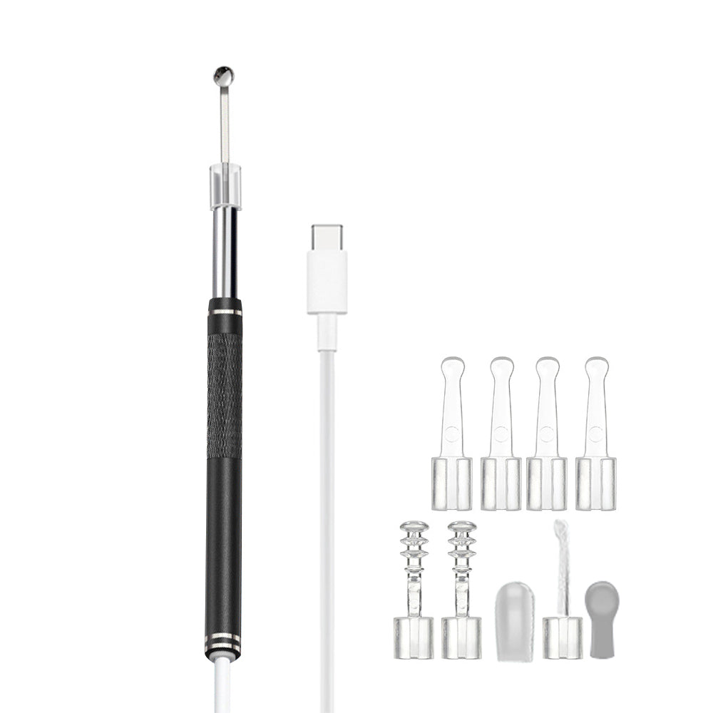 Ear Wax Removal Endoscope Earwax Remover Tool Ear Camera Ear Otoscope with 6 LED Lights -Black