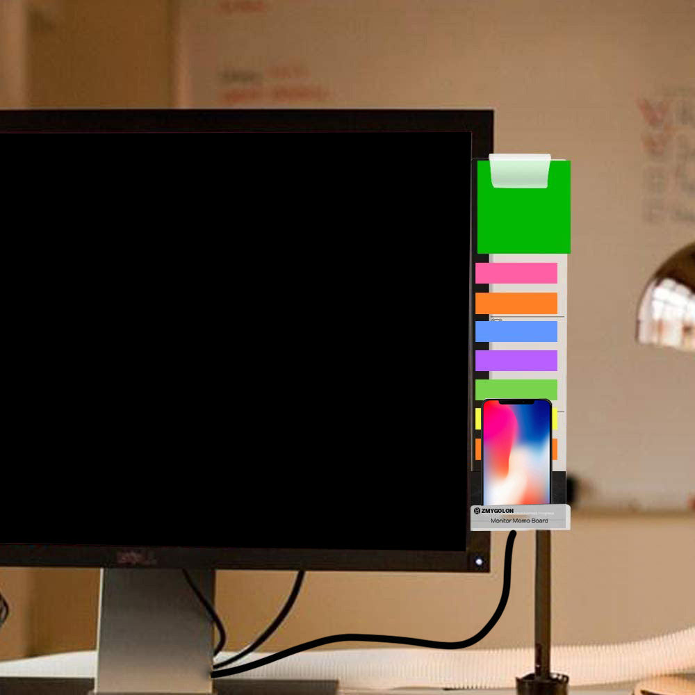 2Pcs Monitor Memo Board Multifunction Sticky Note Holder for Computer Screen