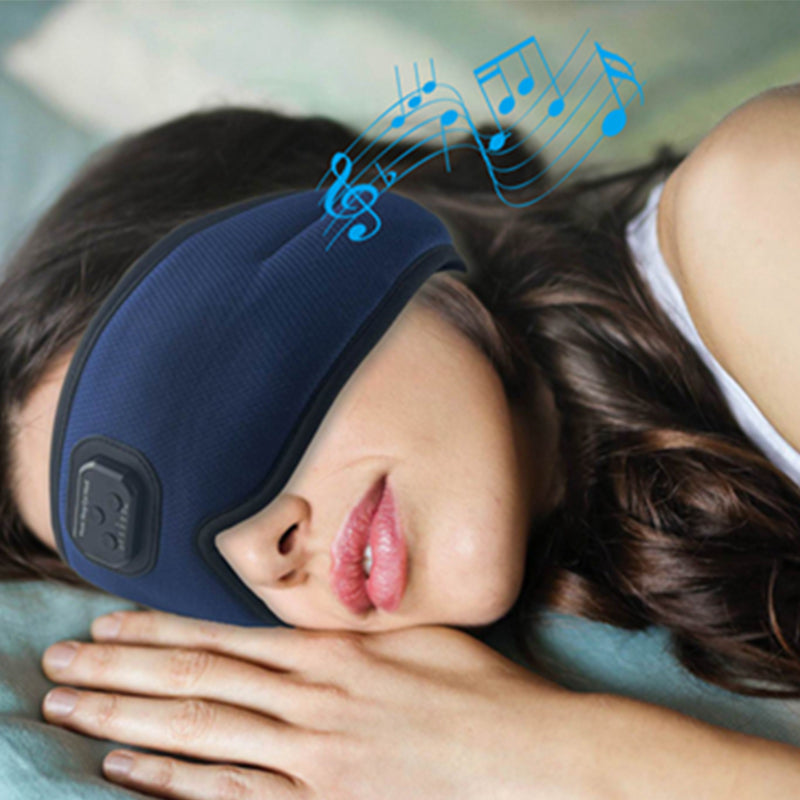 Sleep Mask Eye Mask White Noise Sleep Headphones Wireless 5.2 Bluetooth Music Sleeping Eye Mask -Navy