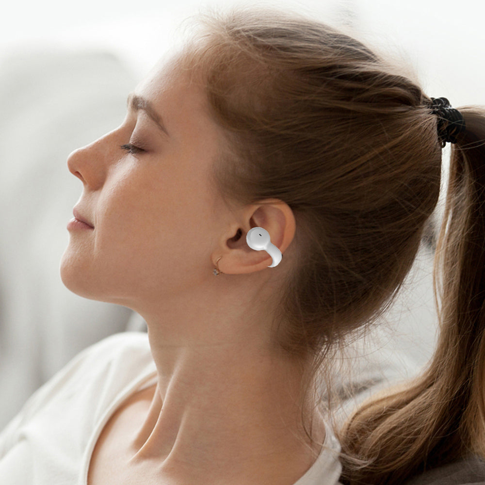 YX03 Wireless Bluetooth 5.3 Earphones Ear-clip Bone Conduction Headphones Sports Earbuds White