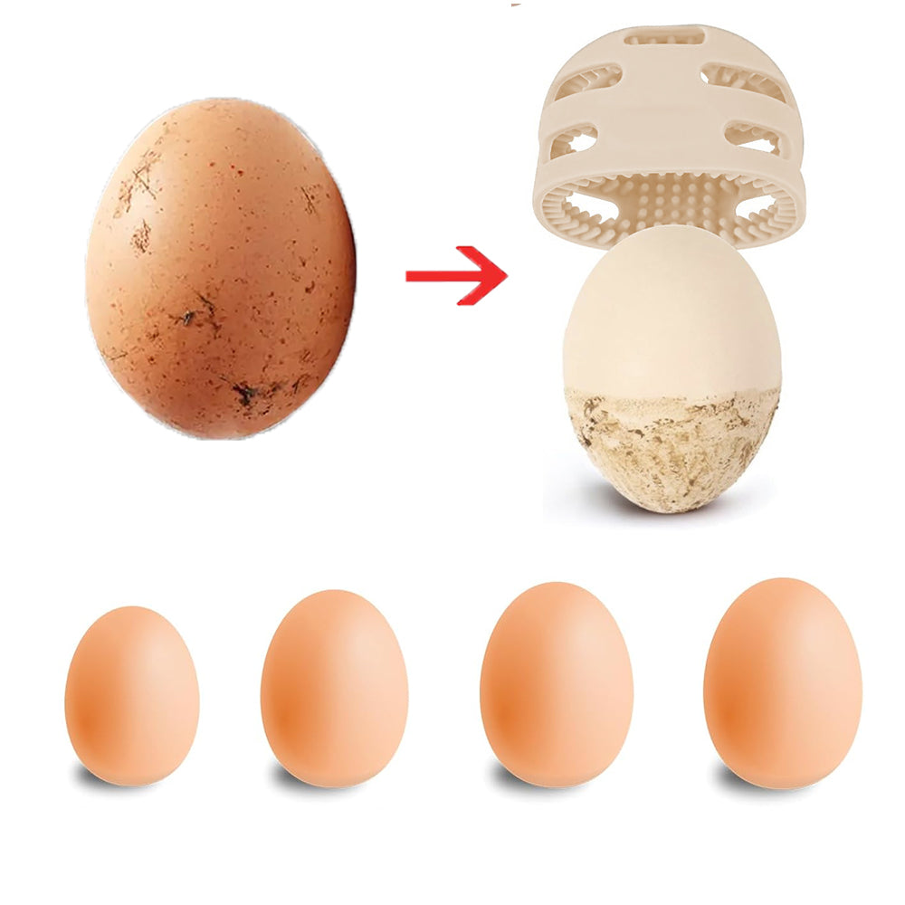 Set of 2Pcs Egg Cleaning Brush Fresh Egg Scrubber Reusable Egg Washing Tools Khaki