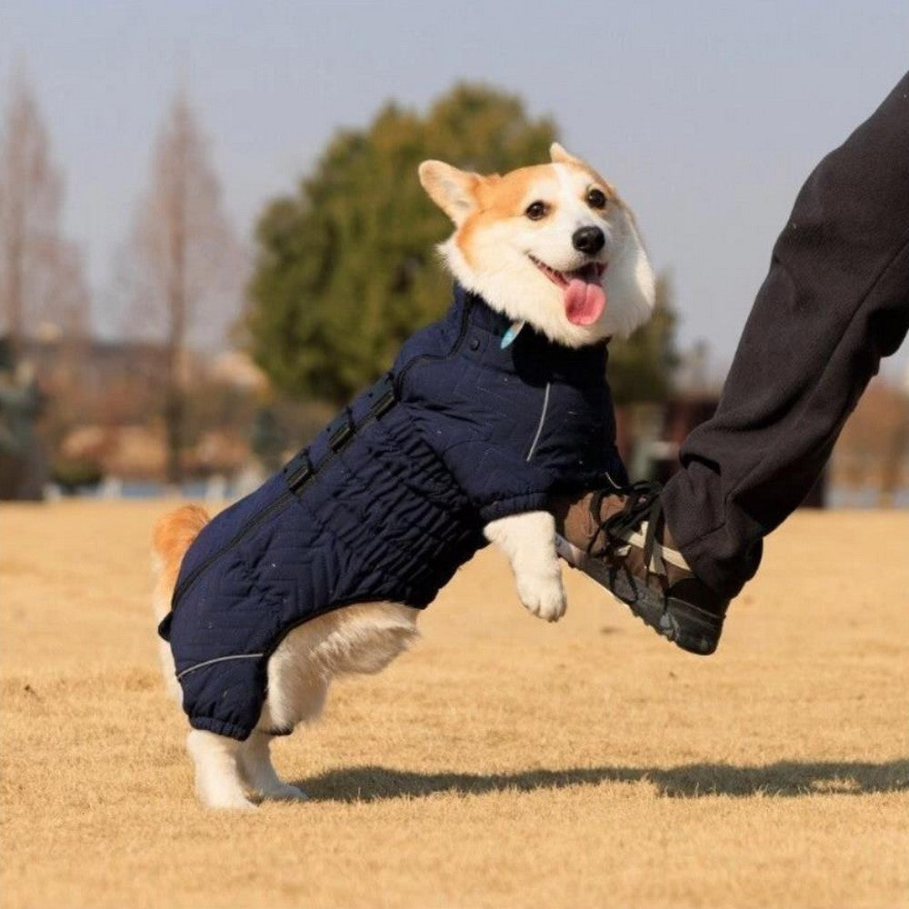 Warm Dog Vest Reflective Coat Windproof Winter Jacket for Pet Dogs  Navy