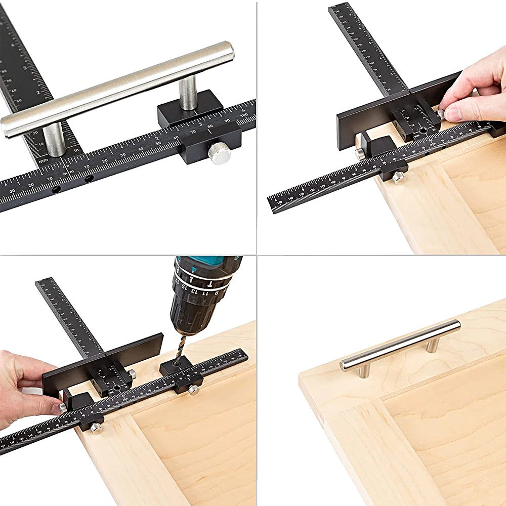 Cabinet Hardware Handle Jig Cabinet Template Tool Drilling Hole Doweling Guide Punch Locator