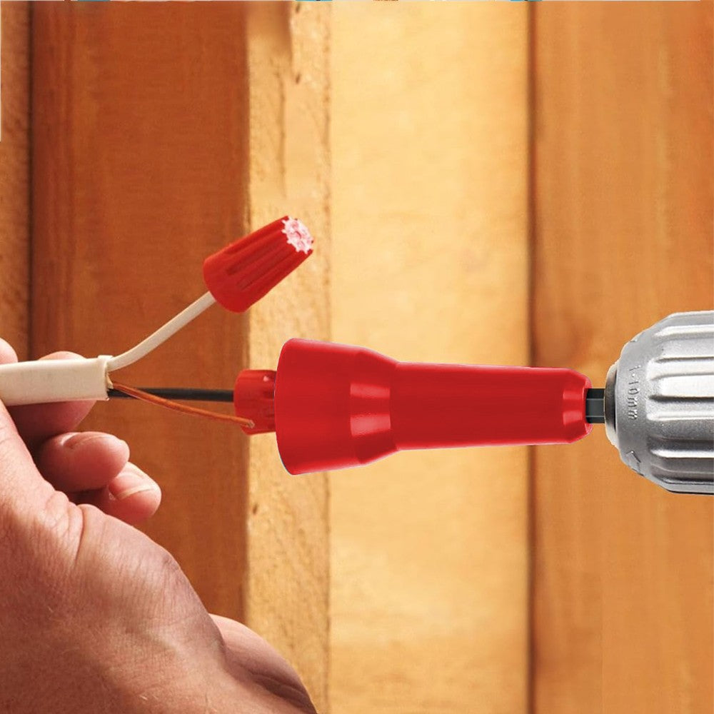 2Pcs Wire Nut Twister Multifunctional Wire Twisting Tool with 1/4 inch Chuck Wire Red