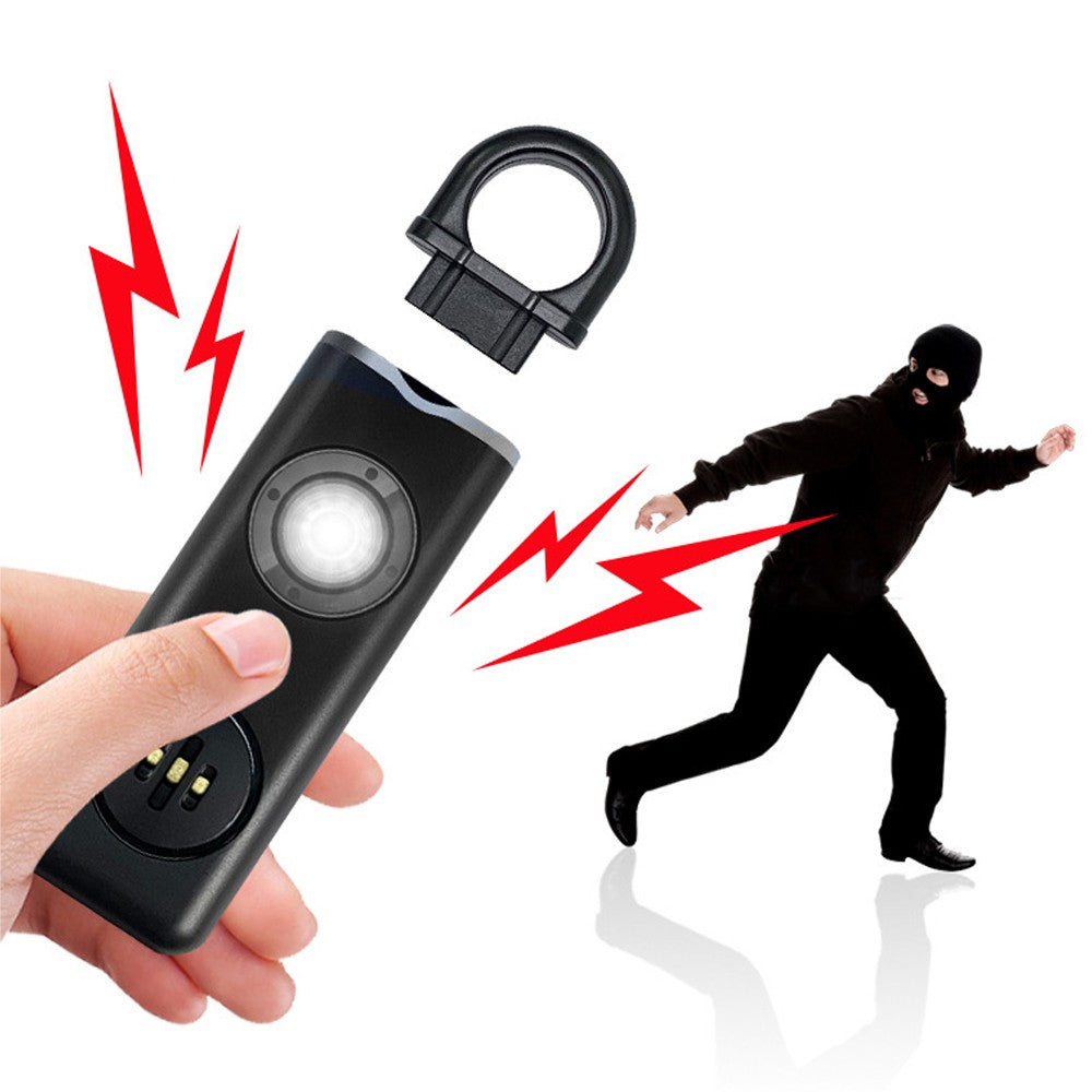 Portable Safe Personal Alarm Device Personal Alarm with LED Light for Girls Women Children Elderly Black
