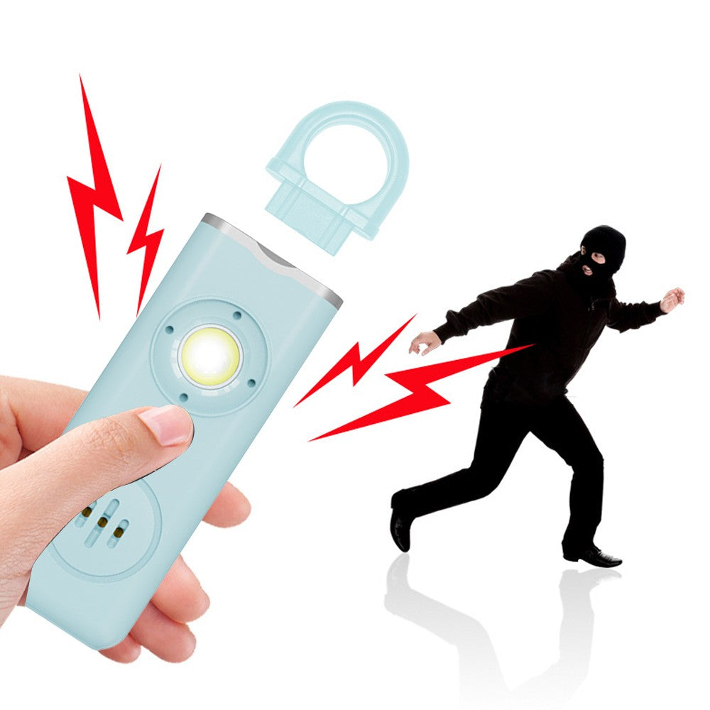 Portable Safe Personal Alarm Device Personal Alarm with LED Light for Girls Women Children Elderly Blue