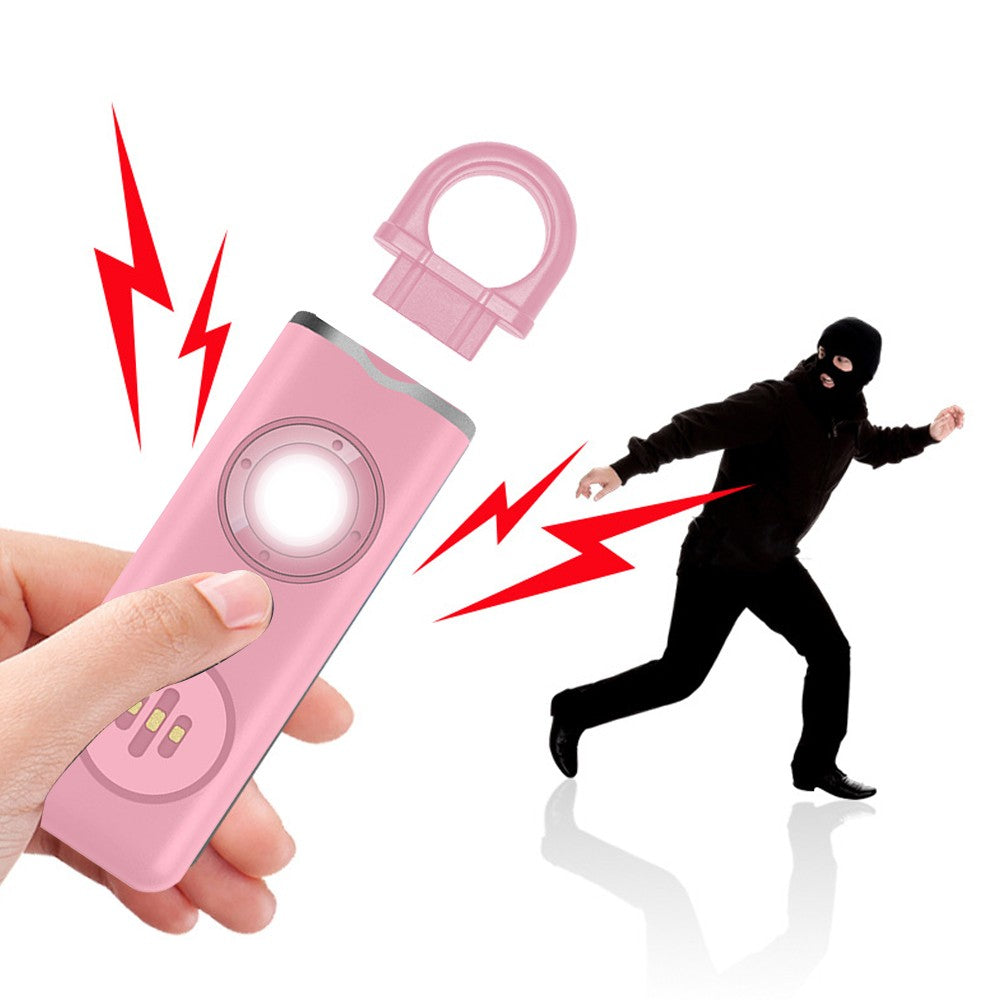 Portable Safe Personal Alarm Device Personal Alarm with LED Light for Girls Women Children Elderly Pink