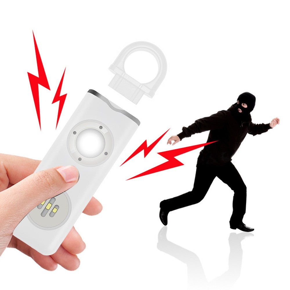 Portable Safe Personal Alarm Device Personal Alarm with LED Light for Girls Women Children Elderly White