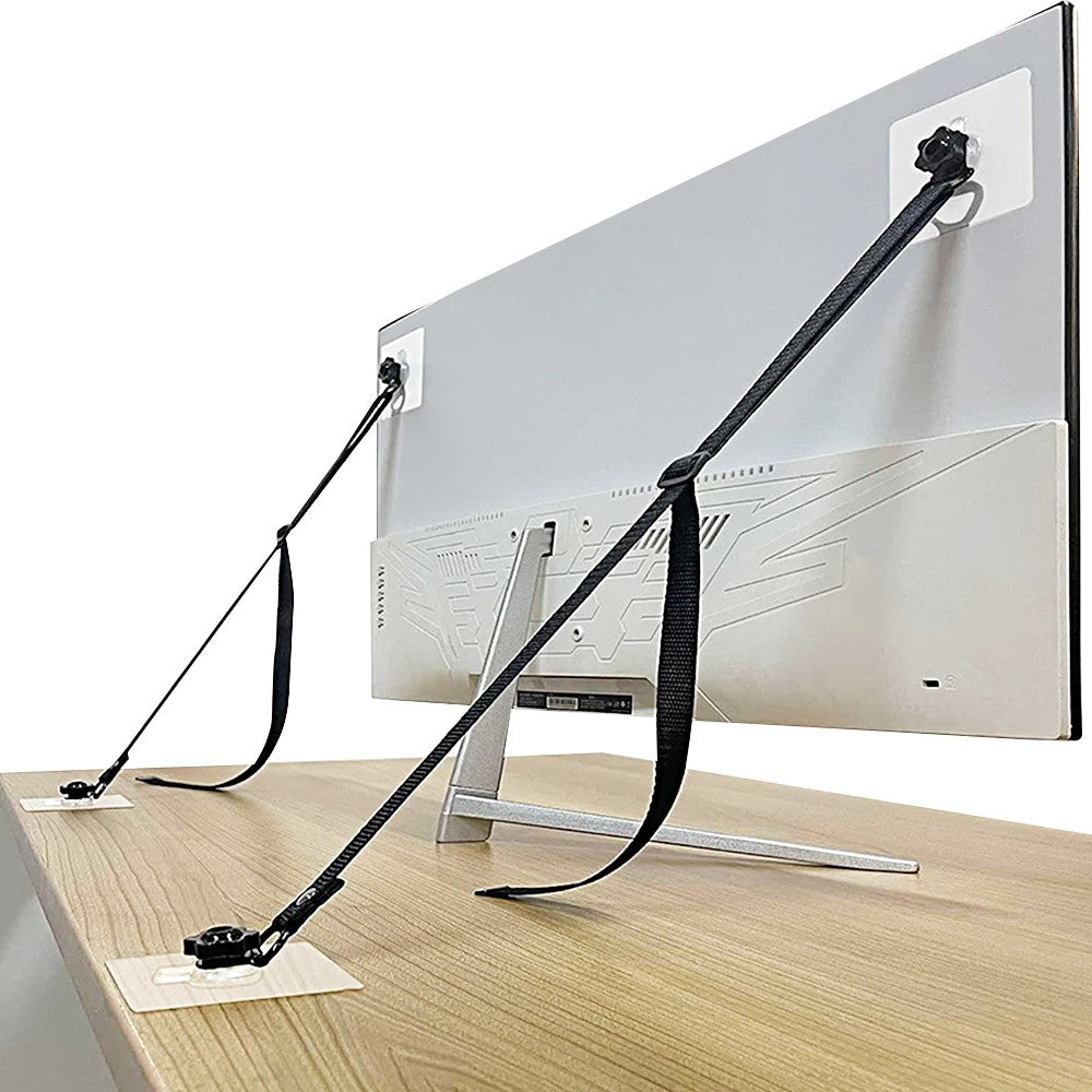 2Pcs Baby Proof Adjustable TV Safety Straps Adhesive Anti Tip Furniture Anchors