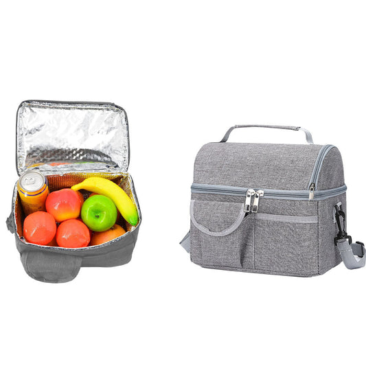 Insulated Lunch Bag Lunch Tote Lunch Box Baby Milk Carrying Bag for Work Picnic Hiking Gray