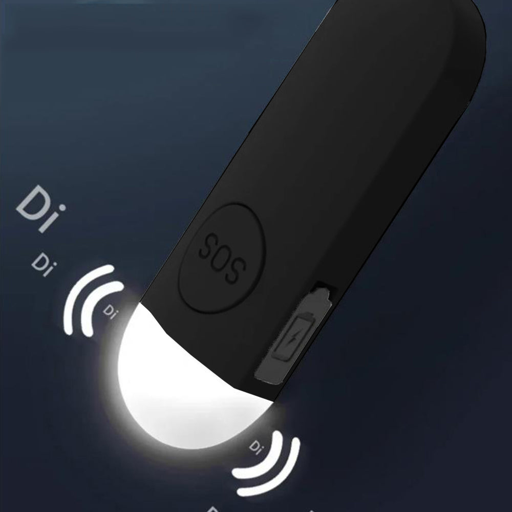130dB Portable Personal Alarm with LED Light Safety Alarm Device for Girls Children Elderly Black