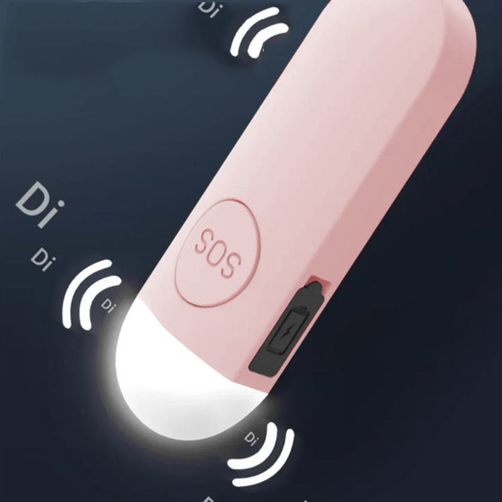 130dB Portable Personal Alarm with LED Light Safety Alarm Device for Girls Children Elderly Pink