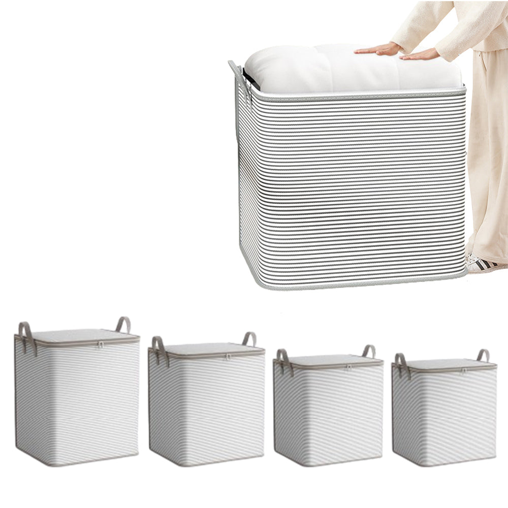 4Pcs Set Large Capacity Clothes Storage Bin Quilt Blanket Storage Organizer Home Organizer Container