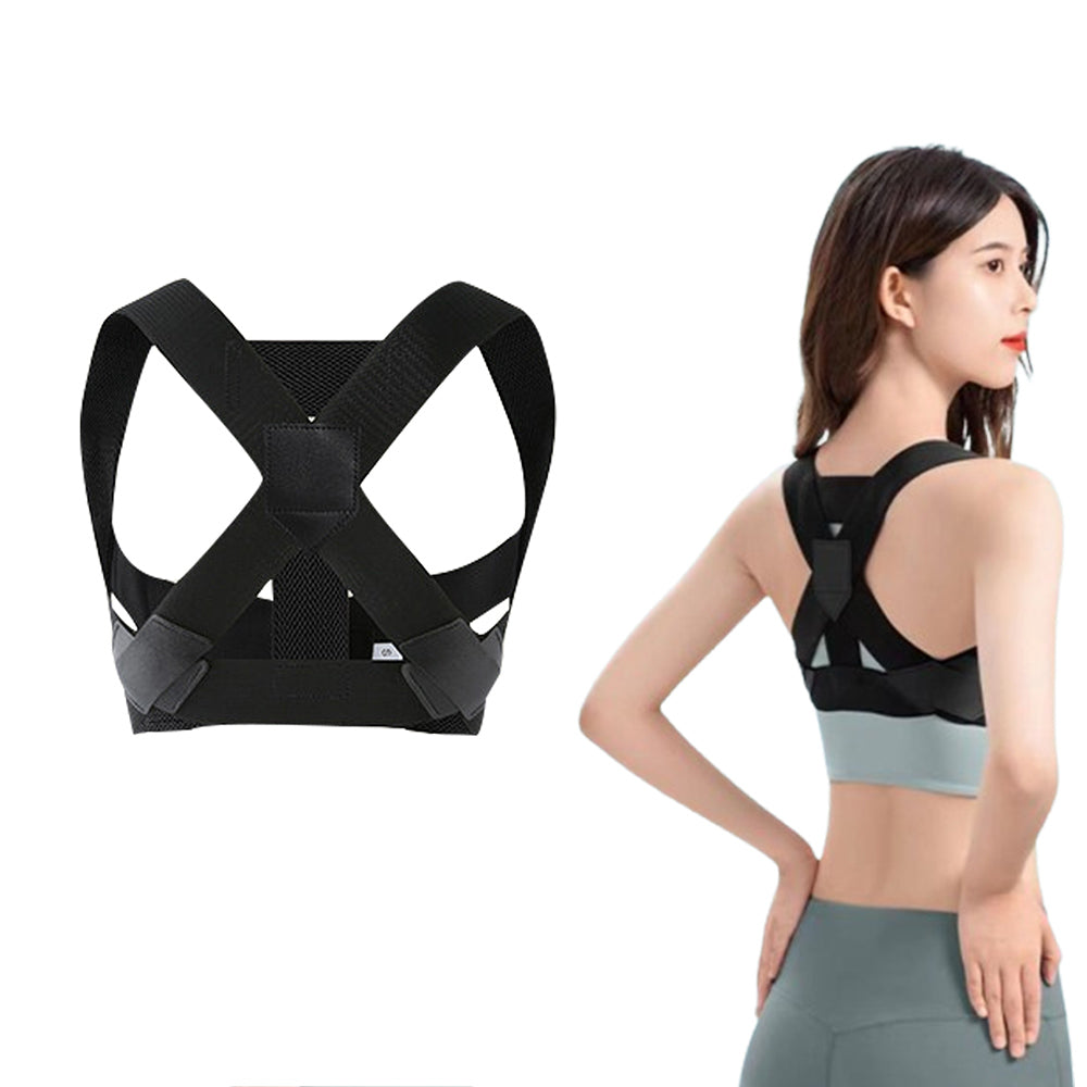 Adjustable Posture Corrector for Back Shoulder Brace Back Support Belt Black