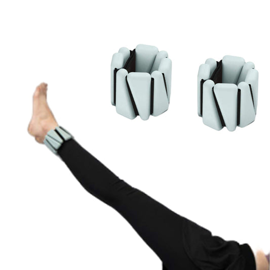 Pair of Wrist Ankle Weights Set Adjustable Wrist Bangles for Yoga Cardio Gym Green