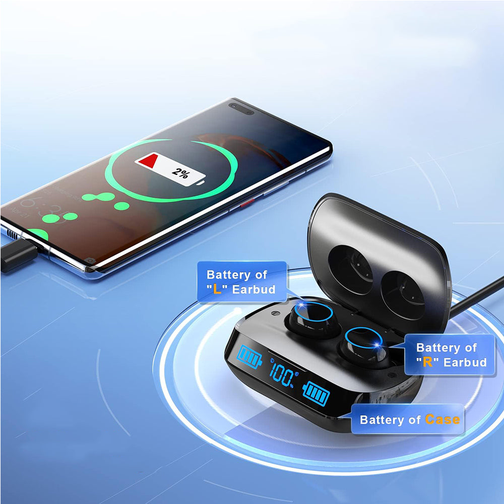 Wireless Bluetooth 5.3 Earbuds Touch Control TWS Stereo Headphone with Power Bank Function