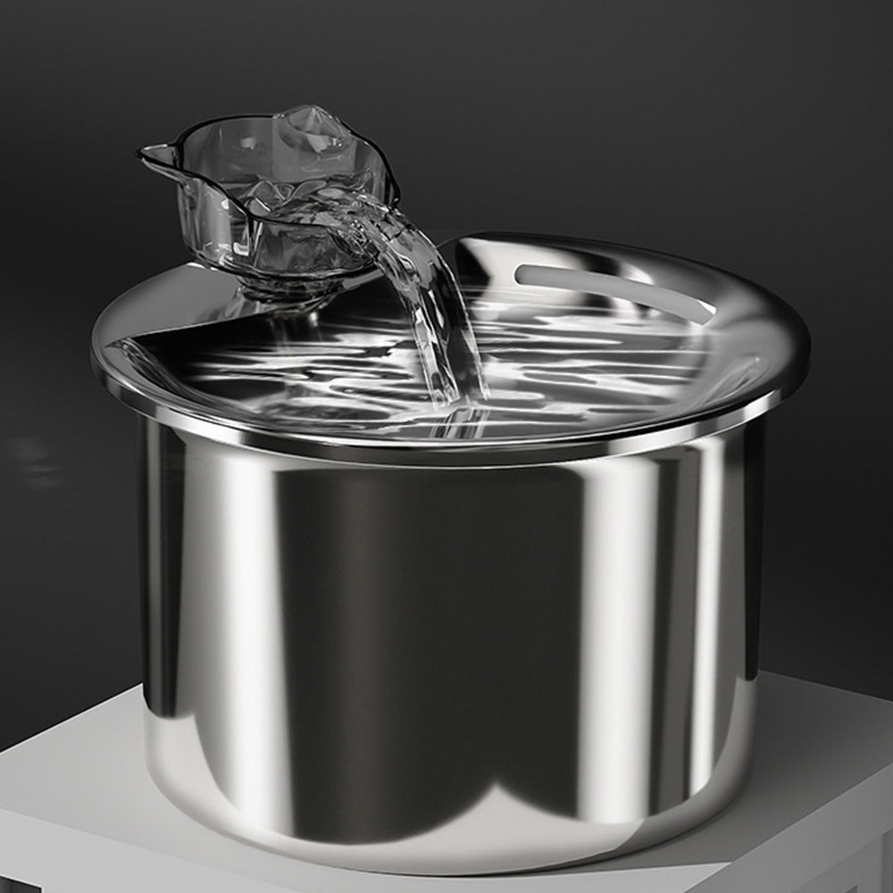 USB Powered 2L Automatic Cat Water Fountain Stainless Steel Pet Water Feeder