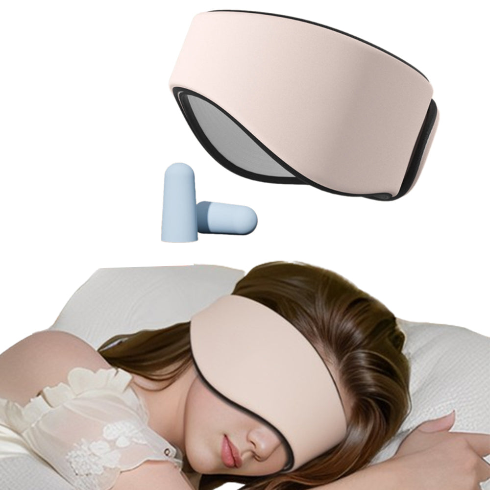 2-in-1 Sleeping Eye Mask And Ear Muffs Set Adjustable Sleep Ear Muffs Noise Reduction Sleeping Aid Pink