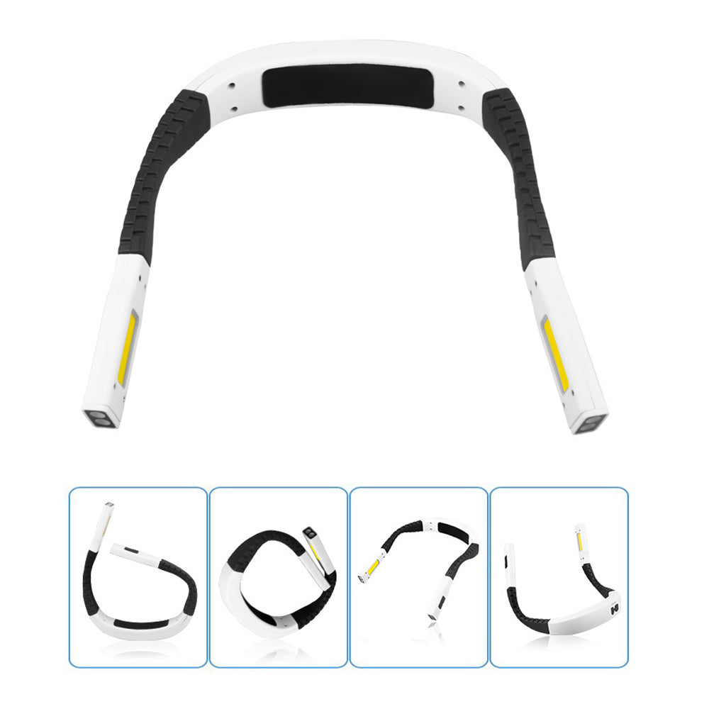 3-Color LED Neck Reading Light 11-Level Adjustable Book Lamp with Bendable Arms White