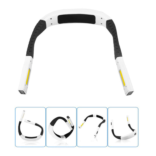3-Color LED Neck Reading Light 11-Level Adjustable Book Lamp with Bendable Arms White