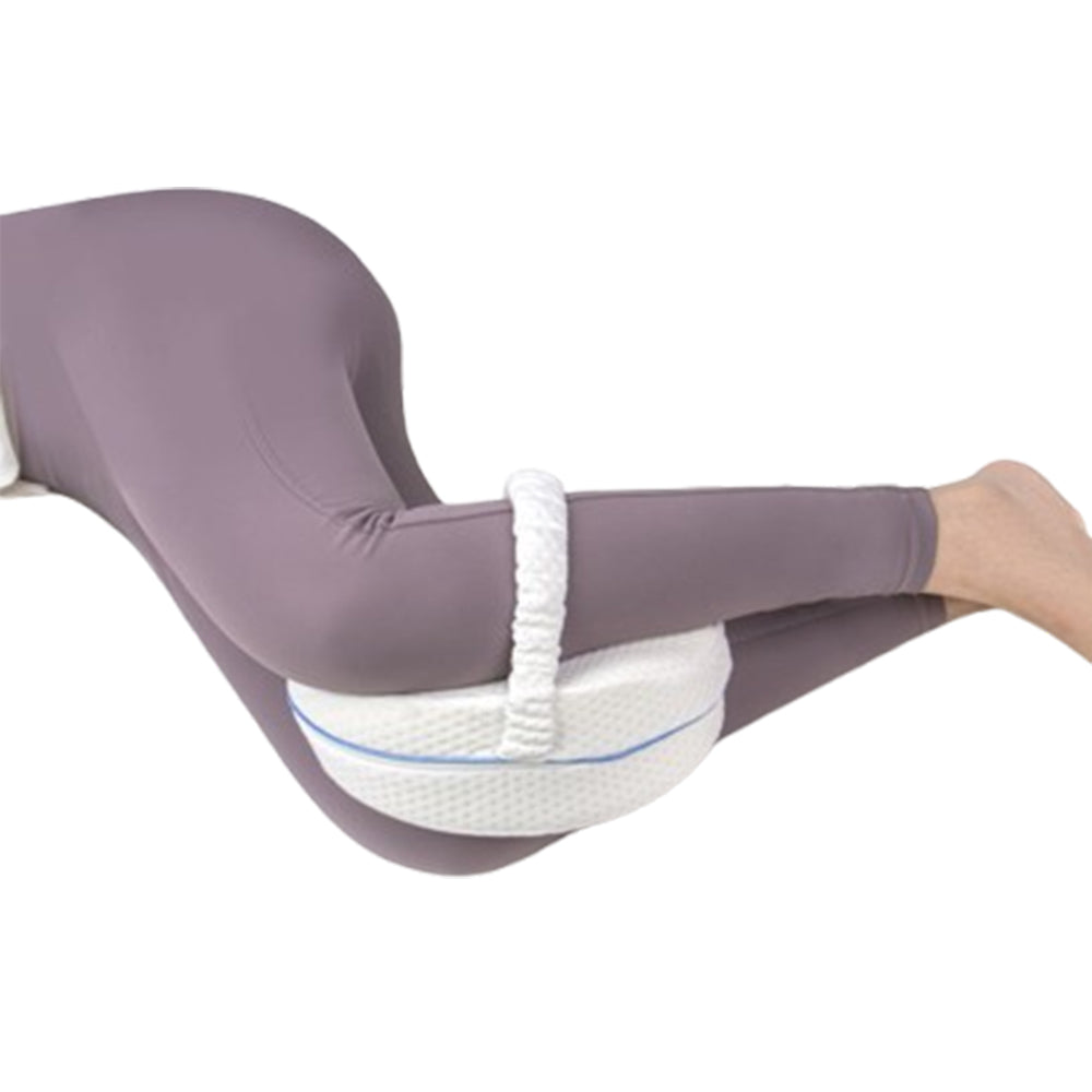 Ergonomic Leg Knee Pillow for Side Sleeper Memory Foam Knee Support Pillow Cushion White