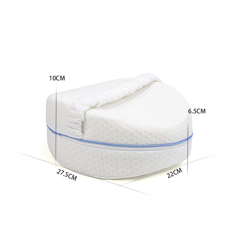 Ergonomic Leg Knee Pillow for Side Sleeper Memory Foam Knee Support Pillow Cushion White