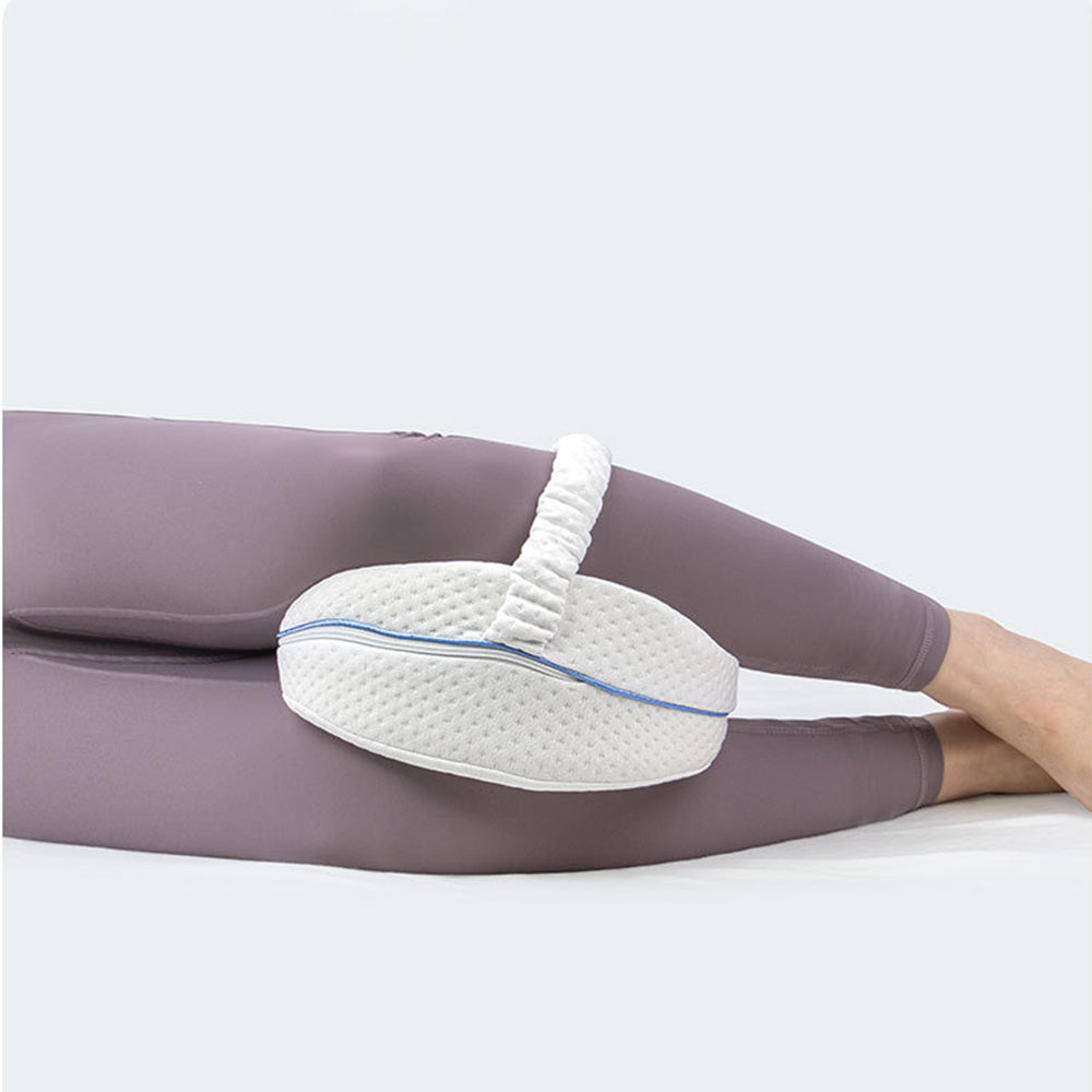 Ergonomic Leg Knee Pillow for Side Sleeper Memory Foam Knee Support Pillow Cushion White