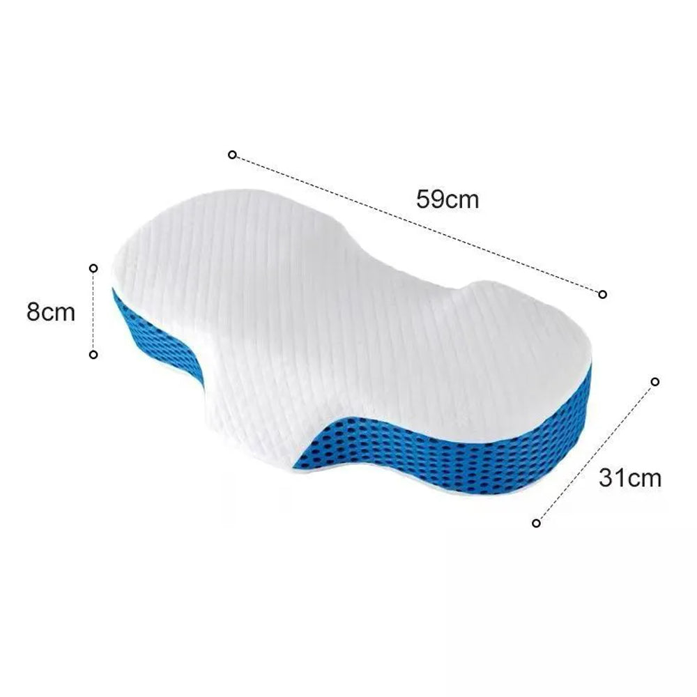 Ergonomic Cervical Pillow Memory Foam Neck Support Pillow for Side / Back Sleeper Blue