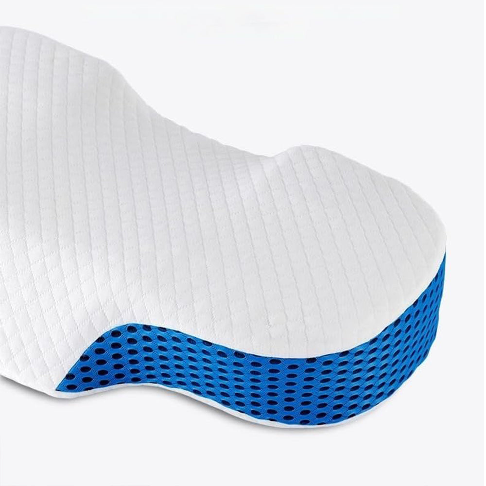 Ergonomic Cervical Pillow Memory Foam Neck Support Pillow for Side / Back Sleeper Blue