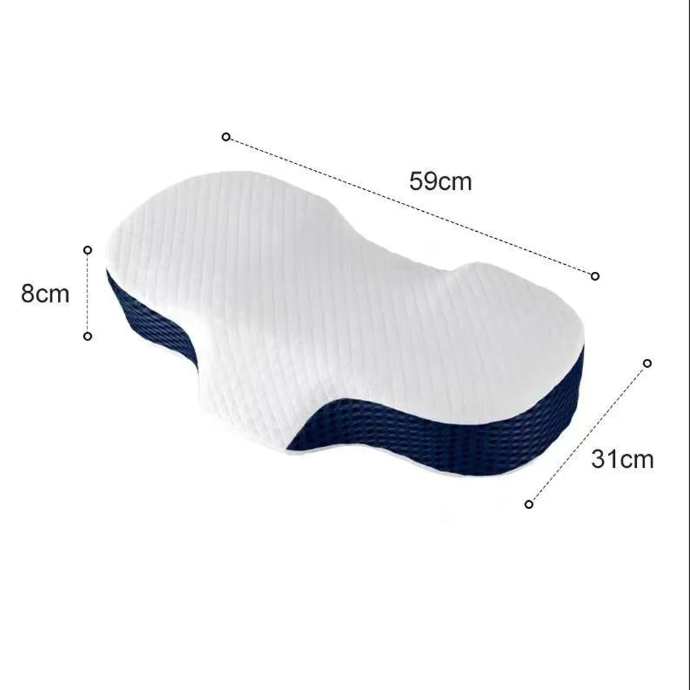 Ergonomic Cervical Pillow Memory Foam Neck Support Pillow for Side / Back Sleeper Navy