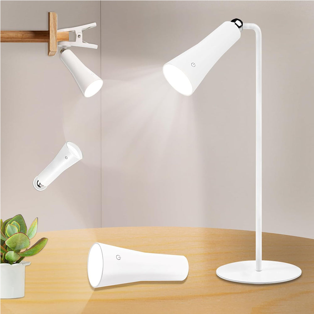 4-in-1 Wireless Touch Control Night Light Multifunctional Desk Lamp Clamp Light Wall Light Emergency Lamp White