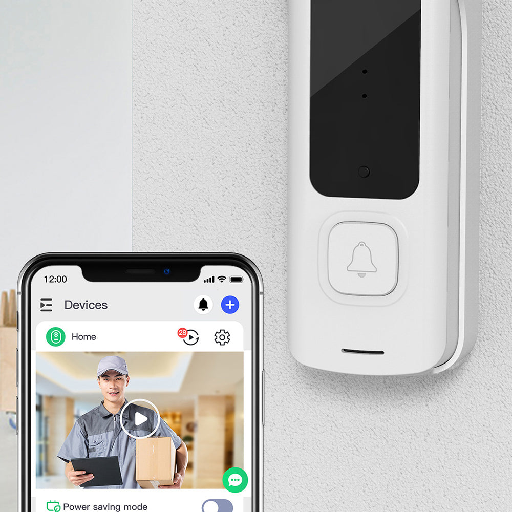 720P HD Smart Wireless Video Doorbell Motion Detection WIFI Security Doorbell Camera with Night Vision White