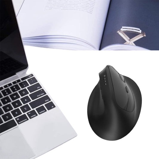 Vertical 3-Mode Ergonomic Mouse Rechargeable Wireless Mouse with 6 Buttons Black
