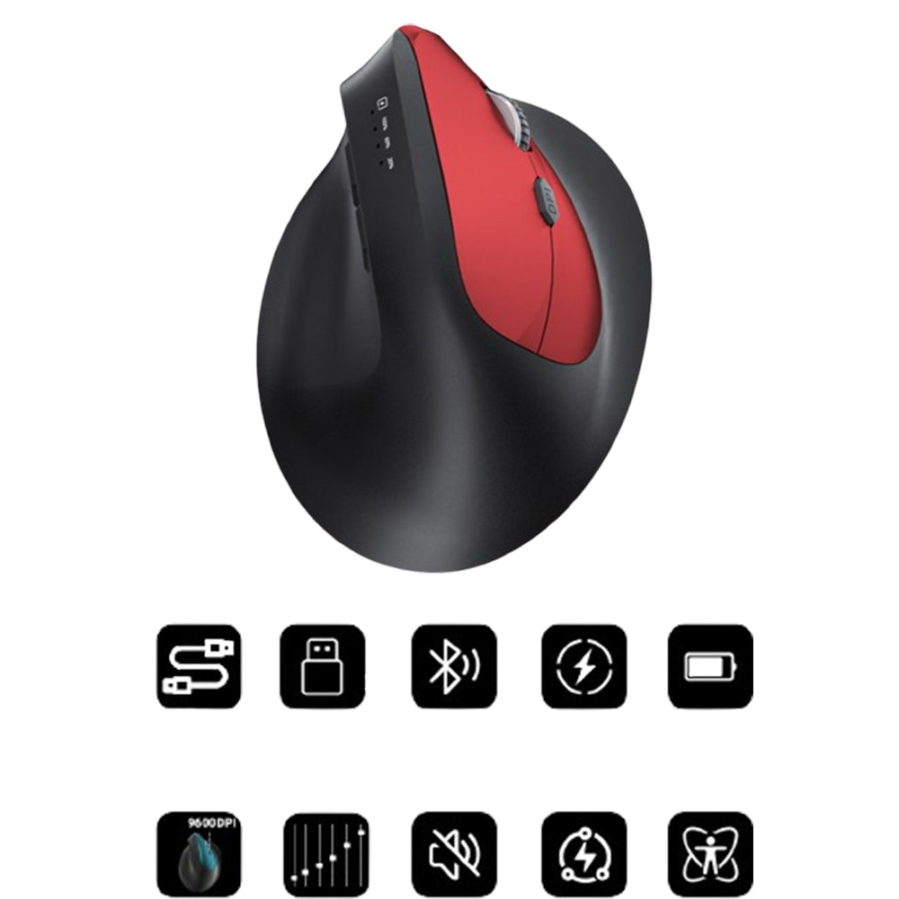 Vertical 3-Mode Ergonomic Mouse Rechargeable Wireless Mouse with 6 Buttons (Copy)