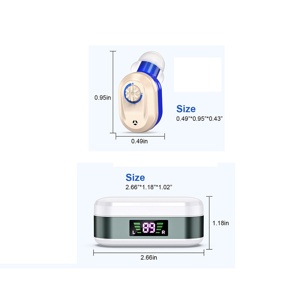 Digital In-Ear Hearing Aids Rechargeable Sound Amplifier for Seniors Hearing Loss Mix Color