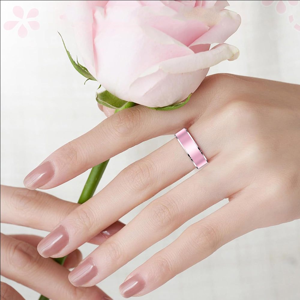 Smart Health Ring with Fitness Tracking Sleep Monitoring Gesture Control Compatible with Android iOS Pink