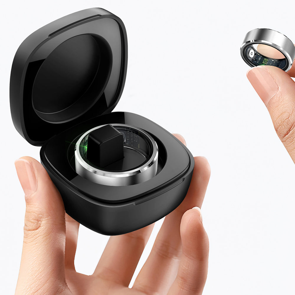 Smart Health Ring with Fitness Tracking Sleep Monitoring Gesture Control Compatible with Android iOS Silver