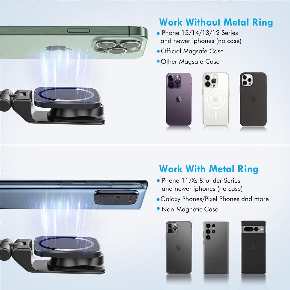 Foldable Phone Stand with Metal Ring Compatible with All Smartphones and Cases