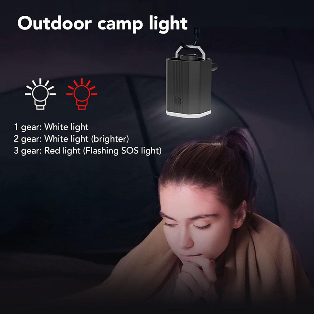 3-in-1 Air Pump Vacuum Inflator Tool with 3-Mode LED Lighting for Travel Camping Home