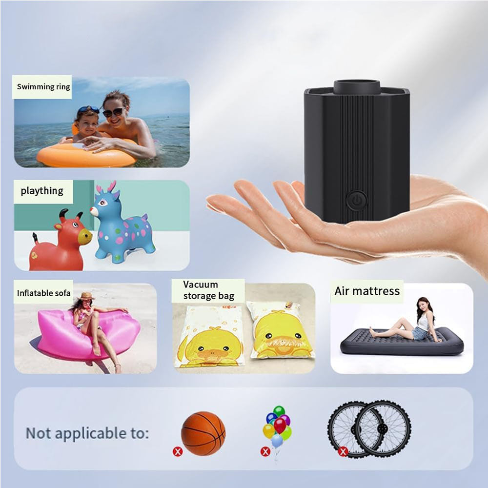 3-in-1 Air Pump Vacuum Inflator Tool with 3-Mode LED Lighting for Travel Camping Home
