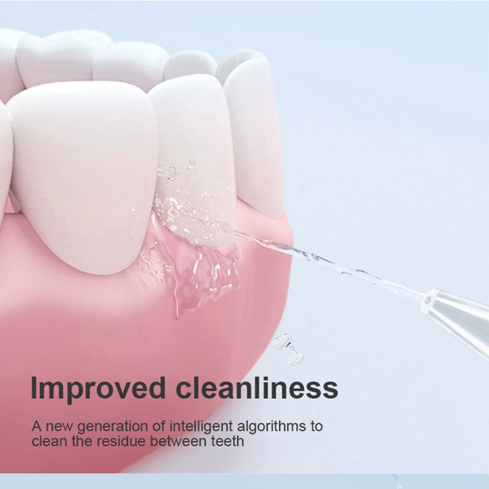 Cordless Electric Water Flosser Oral Irrigator Flosser Teeth Cleaner with 5 Nozzles White