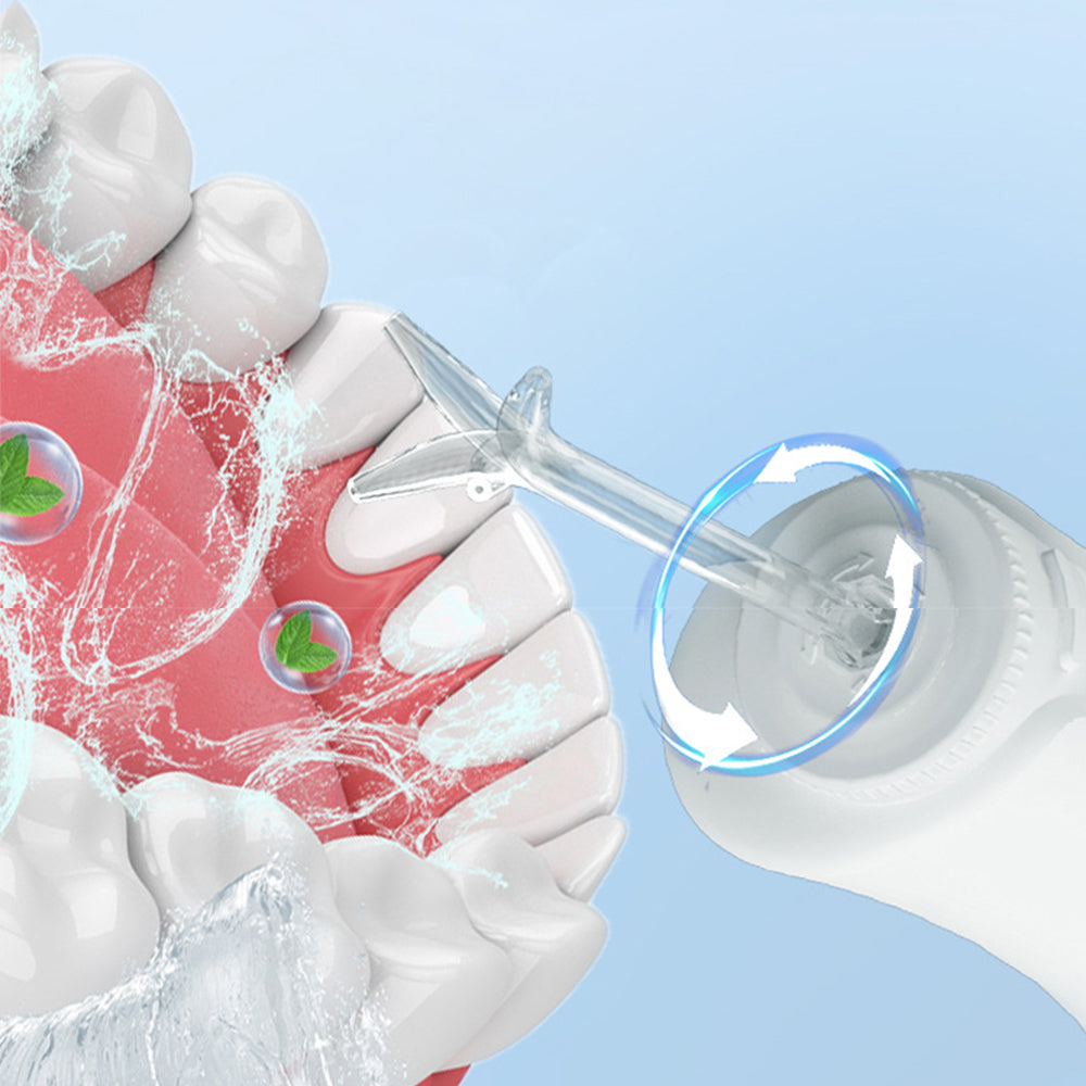 Cordless Electric Water Flosser Oral Irrigator Flosser Teeth Cleaner with 5 Nozzles White